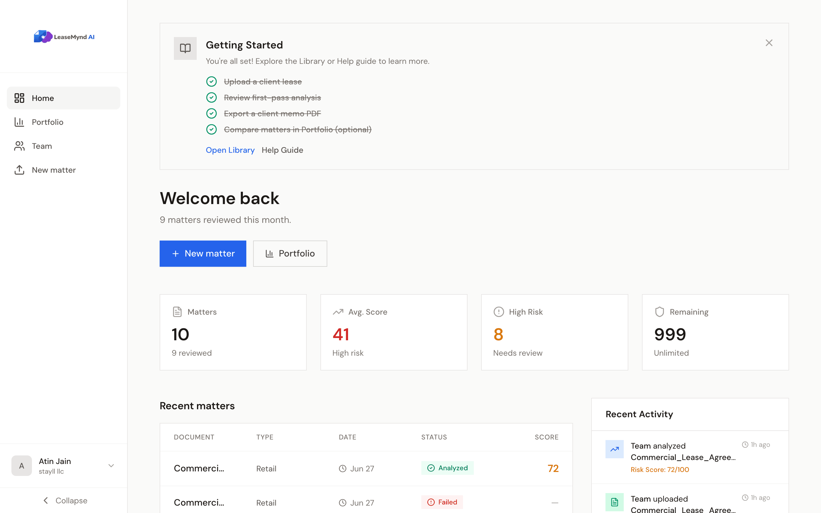 LeaseMynd Dashboard